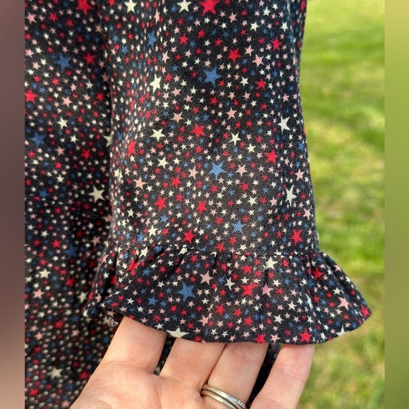 Madewell Women's Starry Night Ruffled Hem Short Sleeve Blouse Size‎ Small - Picture 6 of 8